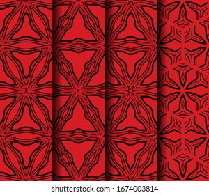 Set of Geometric Pattern. Seamless Texture Color Background. Vector illustration.