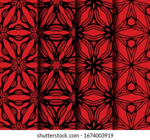 Set of Geometric Pattern. Seamless Texture Color Background. Vector illustration.