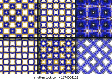 Set of Geometric Pattern. Seamless Texture Color Background. Vector illustration.