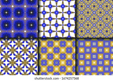 Set of Geometric Pattern. Seamless Texture Color Background. Vector illustration.