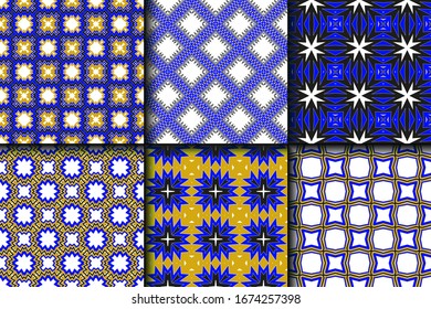 Set of Geometric Pattern. Seamless Texture Color Background. Vector illustration.