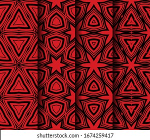 Set of Geometric Pattern. Seamless Texture Color Background. Vector illustration.