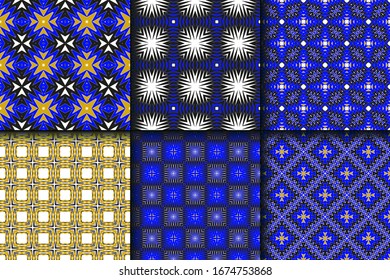 Set of Geometric Pattern. Seamless Texture Color Background. Vector illustration.