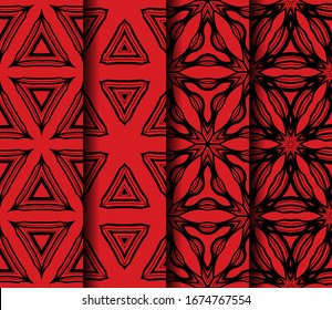 Set of Geometric Pattern. Seamless Texture Color Background. Vector illustration.
