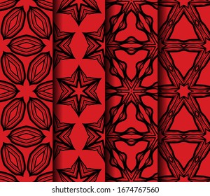 Set of Geometric Pattern. Seamless Texture Color Background. Vector illustration.