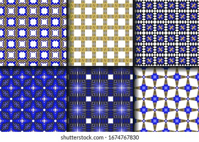 Set of Geometric Pattern. Seamless Texture Color Background. Vector illustration.
