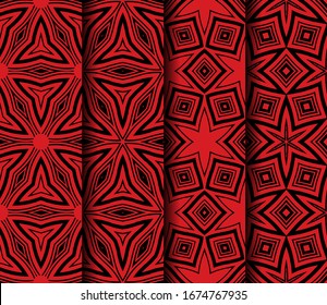 Set of Geometric Pattern. Seamless Texture Color Background. Vector illustration.