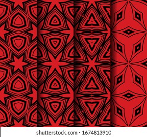 Set of Geometric Pattern. Seamless Texture Color Background. Vector illustration.