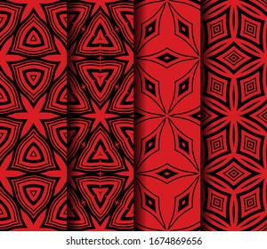 Set of Geometric Pattern. Seamless Texture Color Background. Vector illustration.