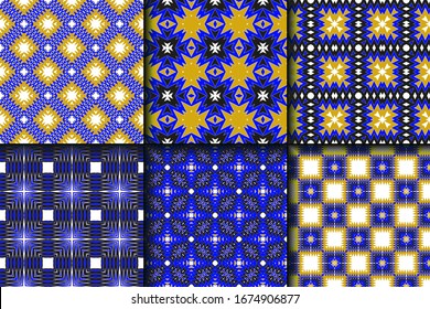 Set of Geometric Pattern. Seamless Texture Color Background. Vector illustration.