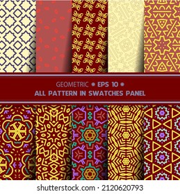 Set of Geometric Pattern. Seamless Texture Color Background.vector eps 10