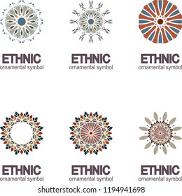 Set geometric pattern. Vector motif,decoration element. 3D mandala for brochures, invitations, greeting card