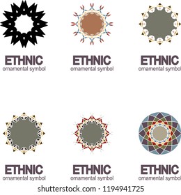 Set geometric pattern. Vector motif,decoration element. 3D mandala for brochures, invitations, greeting card