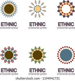 Set geometric pattern. Vector motif,decoration element. 3D mandala for brochures, invitations, greeting card