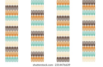 conjunto de patrones geométricos, patrón de repetición de tiras ovaladas de color vintage de 70 años, diseño de imagen repleto para patrones de tela o papel tapiz
