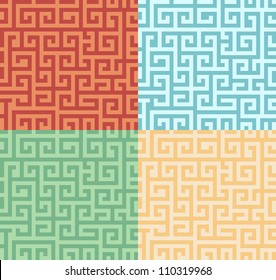 Set of geometric patterns in ancient style