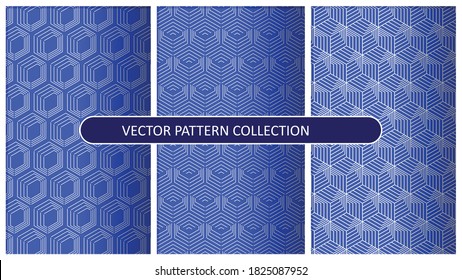 Set of geometric patterns with flat colors