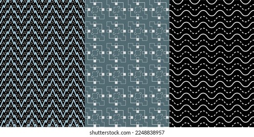 Set of Geometric patterns in Flat Colors 