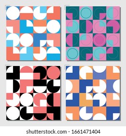 The set of geometric patterns in modernism / retro styles
