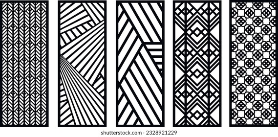 Set of geometric patterns in the oriental style. 