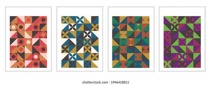 Conjunto de motivos geométricos en el estilo minimalista. Plantilla de resumen para banner web, presentación de negocios, fondo de pantalla, azulejos, portada de cuaderno de minimalismo de identidad corporativa, bloc de notas.