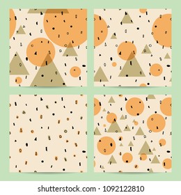 Set of geometric patterns. Vector abstract seamless pattern