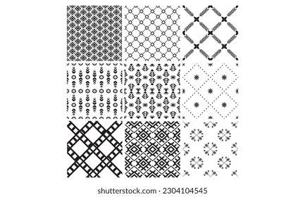 Reihe von geometrischen Mustern für Wallpaper Umhüllung, Musterbefüllung, Web-Hintergrund, Textur. Vektorgrafik.