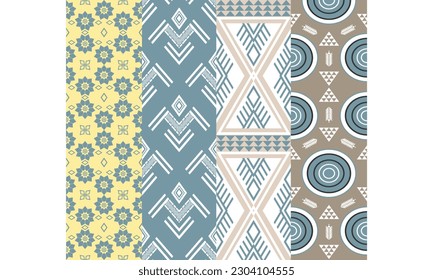 Set of geometric patterns for wallpaper wrapping, pattern filling, web background, texture. Vector Illustration.