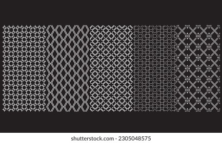 Set of geometric patterns for wallpaper wrapping, pattern filling, web background, texture. Vector Illustration.