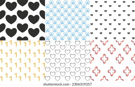 Set of geometric patterns for wallpaper wrapping, pattern filling, web background, texture. Vector Illustration.