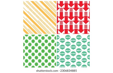 Conjunto de patrones geométricos para el envoltorio de papel pintado, relleno de patrones, fondo de la web, textura. Ilustración vectorial.