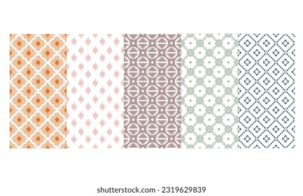 Conjunto de patrones geométricos para el envoltorio de papel pintado, relleno de patrones, fondo de la web, textura. Ilustración vectorial.
