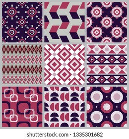 A set of geometric patterns.Vector illustration