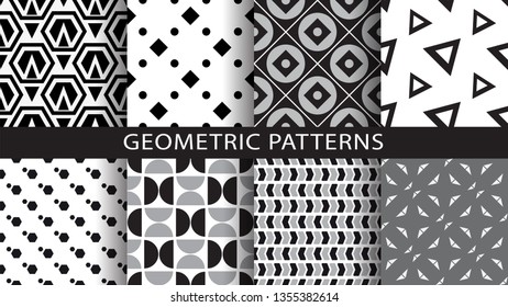 A set of geometric patterns.Vector illustration