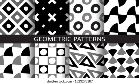 A set of geometric patterns.Vector illustration