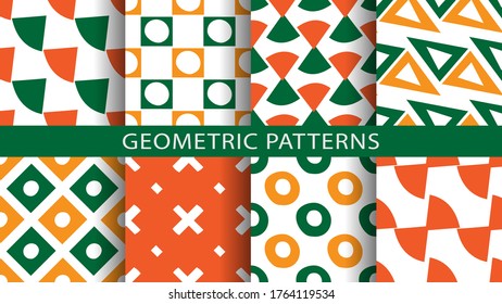 A set of geometric patterns.Vector illustration
