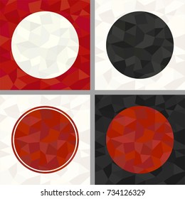 Set of geometric polygon background with circle frame