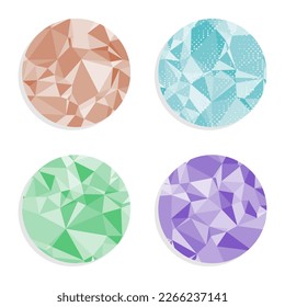 set of geometric  polygonal circle backgrounds 