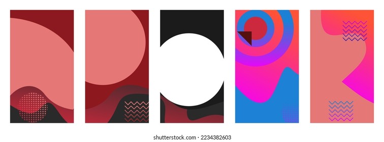 set of geometric poster trend color shape templates, suitable for promotional media, banners, flyers, etc. vector illustration