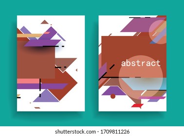 Satz geometrischer Plakate Design. Hintergrunddesign für Cover, Flyer. Grafikabdeckung der Vektorillustration.

