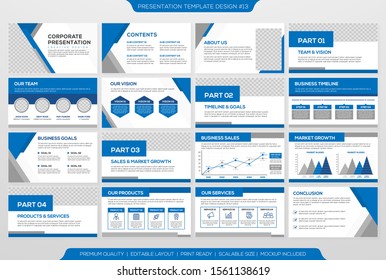 set of geometric presentation template design with modern and minimalist layout concept