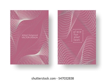 Set geometric rosy and white background. Universal template for covers, flyers, banners, posters and placards, presentations, books. Business card. EPS10 vector illustration A4 Size 