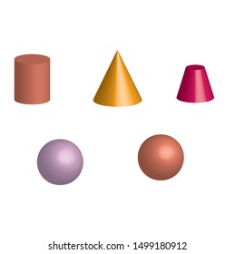 set of geometric rotation figures- 3D rendering