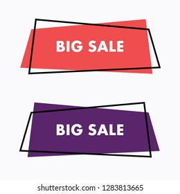 set of Geometric sale banners with text space,esp10