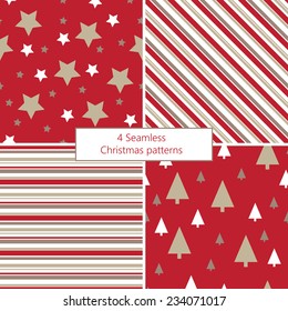 Set of geometric seamless christmas patterns