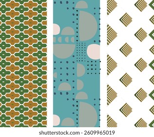 A set of geometric seamless design for printing and packaging