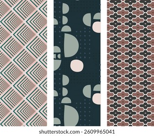 A set of geometric seamless design for printing and packaging