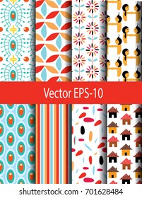 set Geometric seamless pattern Abstract