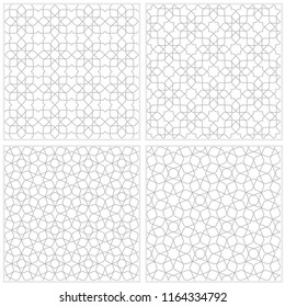 set of geometric seamless pattern background with arabic style vector eps 10