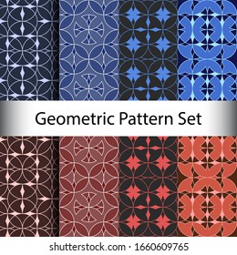 Set of Geometric Seamless Pattern Background